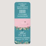 XOXOKristen single custom Tic Tac wedding label with teal and blush design, floral garland details, and Mint to Be message for favors.