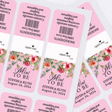XOXOKristen single custom wedding Tic Tac label in pink with cascading flowers and classic script, personalized design for wedding favors.