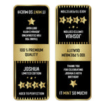 XOXOKristen close-up of “Limited Edition” birthday Tic Tac favor sticker with gold frame, star details, and celebratory layout – XOXOKristen