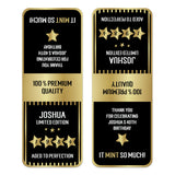 XOXOKristen close-up of “Limited Edition” birthday Tic Tac favor sticker with gold frame, star details, and celebratory layout – XOXOKristen