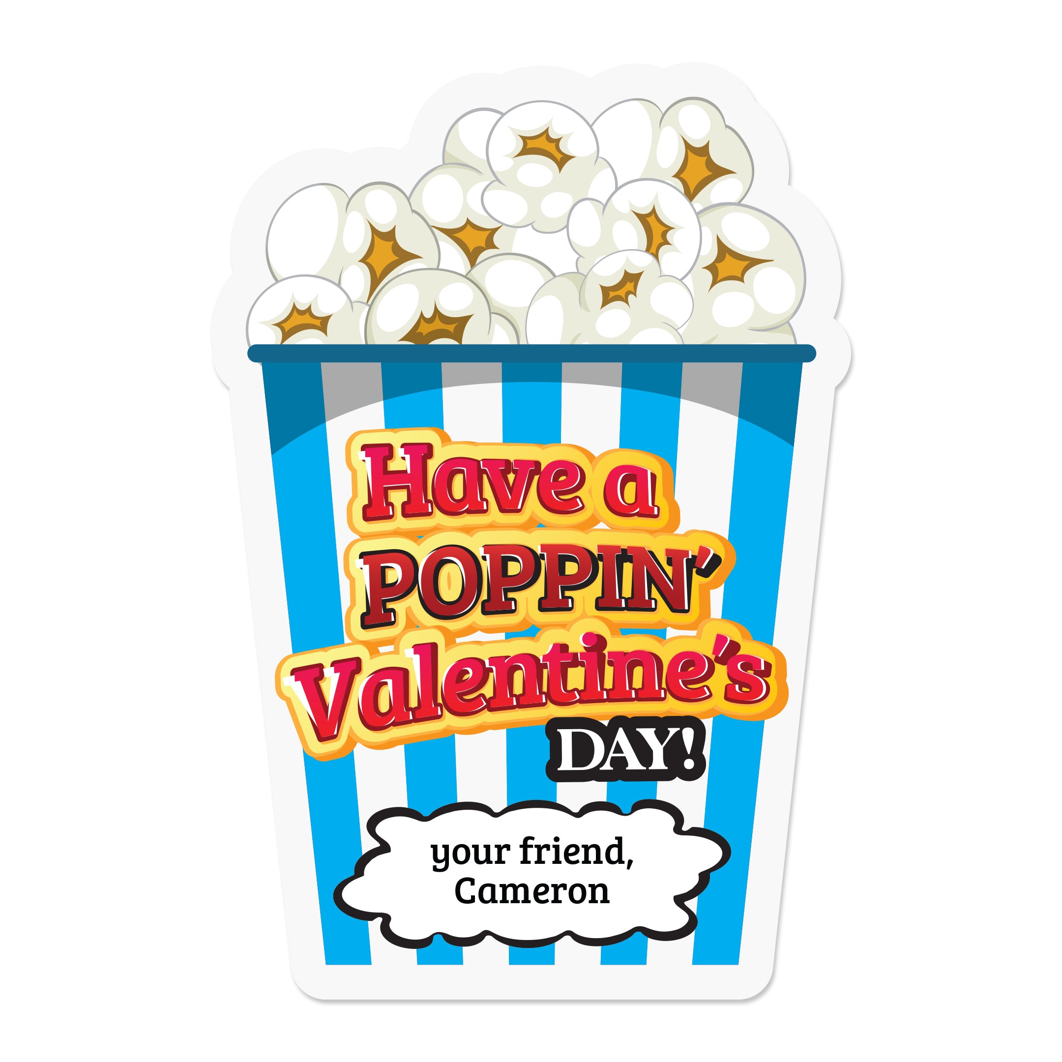 Have a Poppnin' Valentine's Day Popcorn Stickers - XOXOKristen