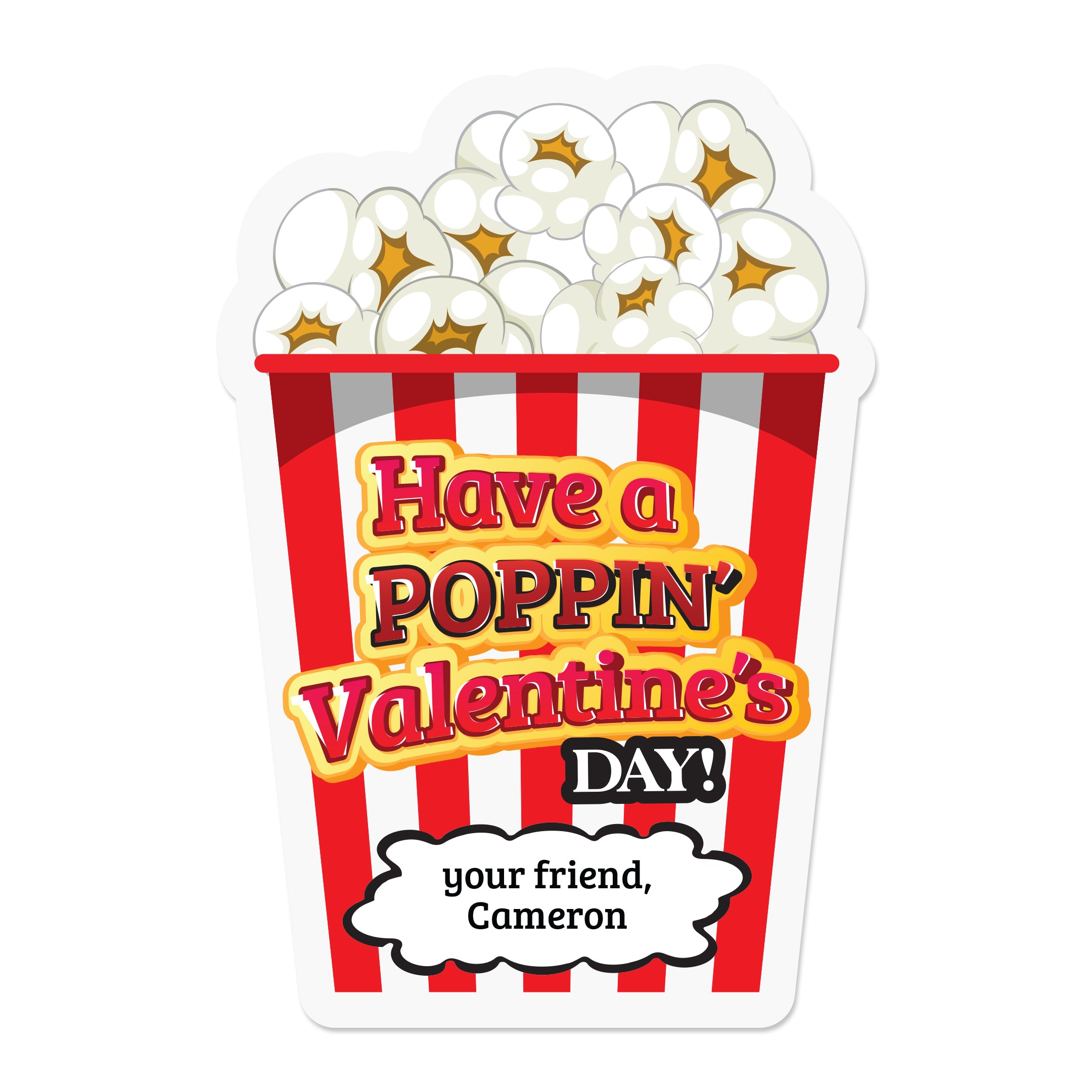 Have a Poppnin' Valentine's Day Popcorn Stickers - XOXOKristen