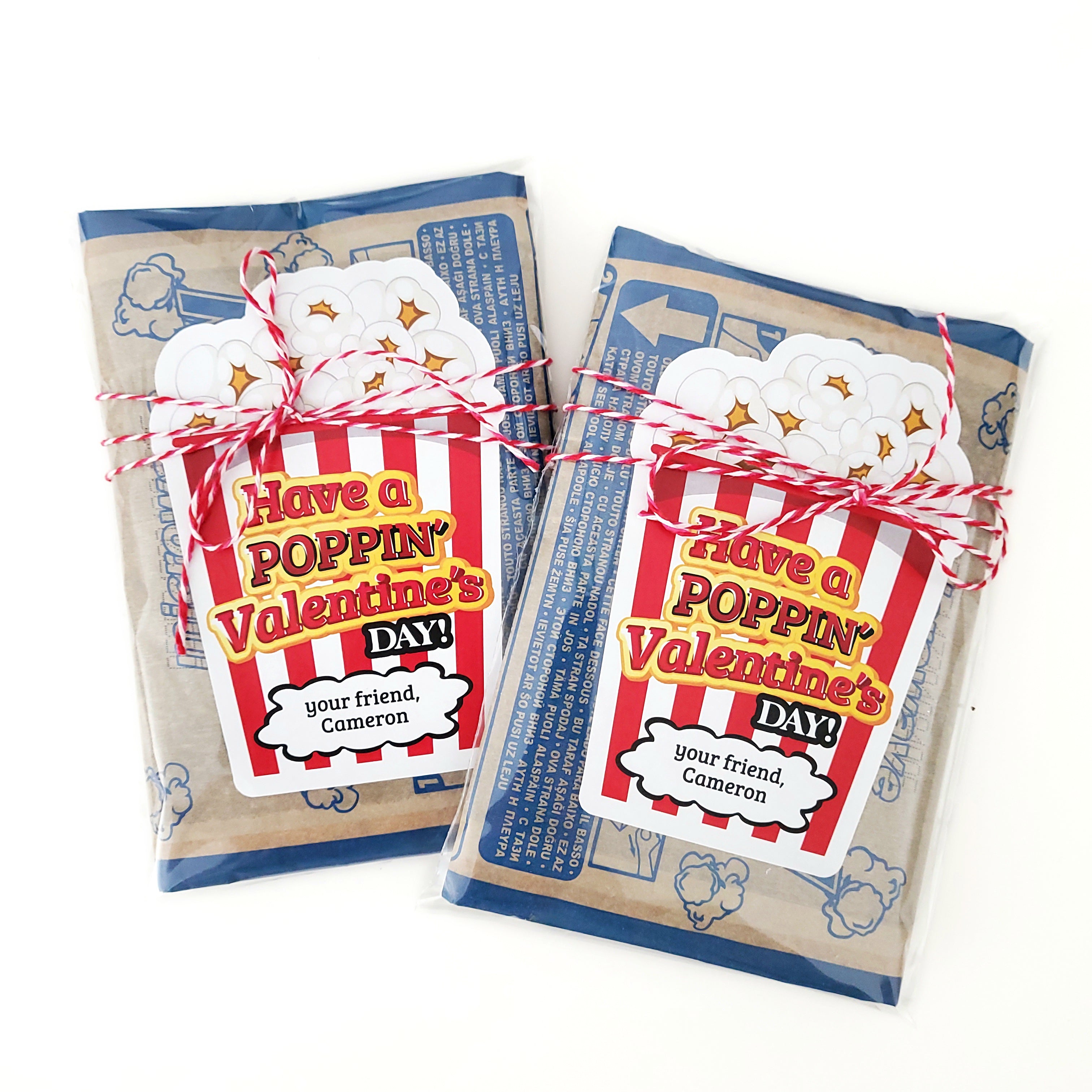 Have a Poppnin' Valentine's Day Popcorn Stickers - XOXOKristen