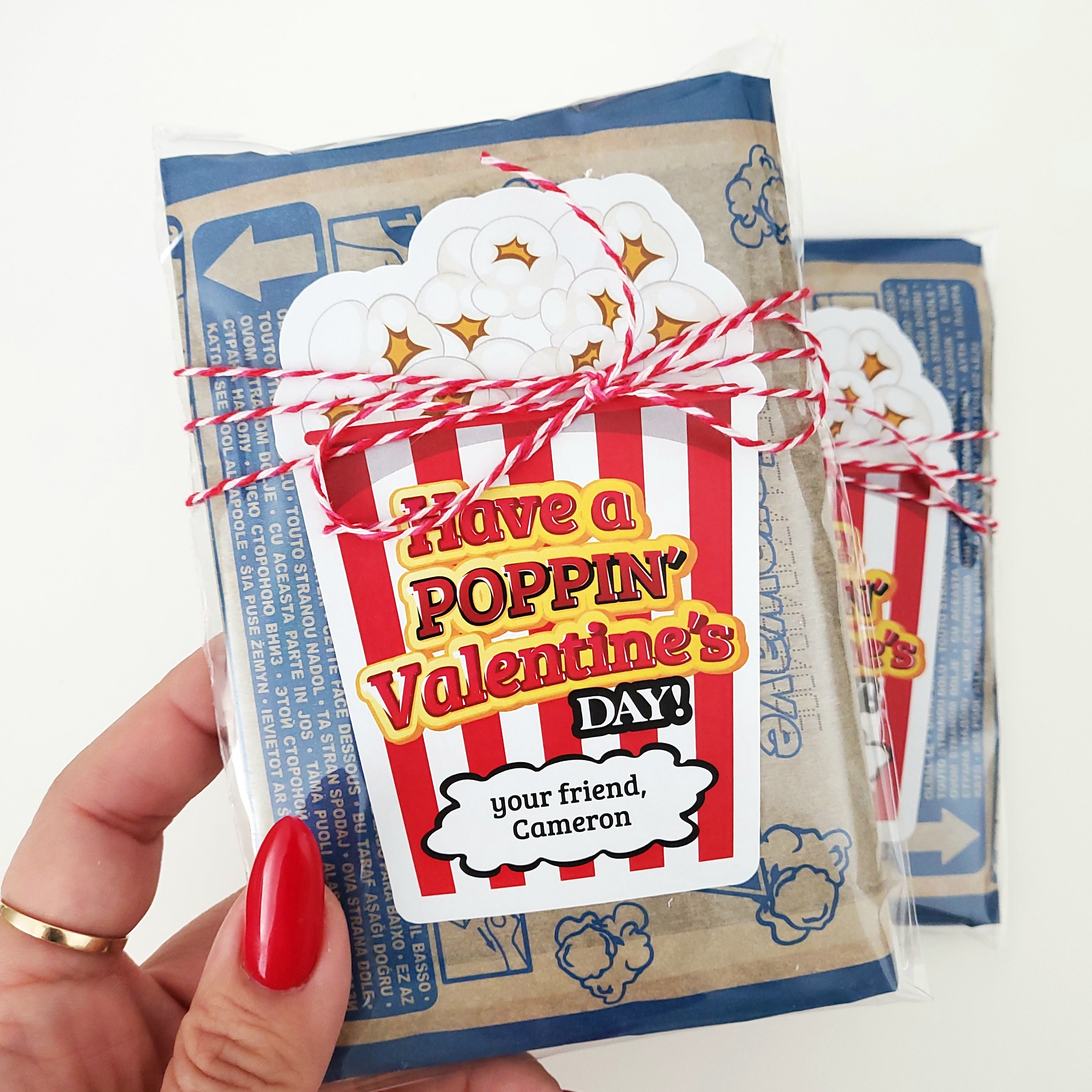 Have a Poppnin' Valentine's Day Popcorn Stickers - XOXOKristen
