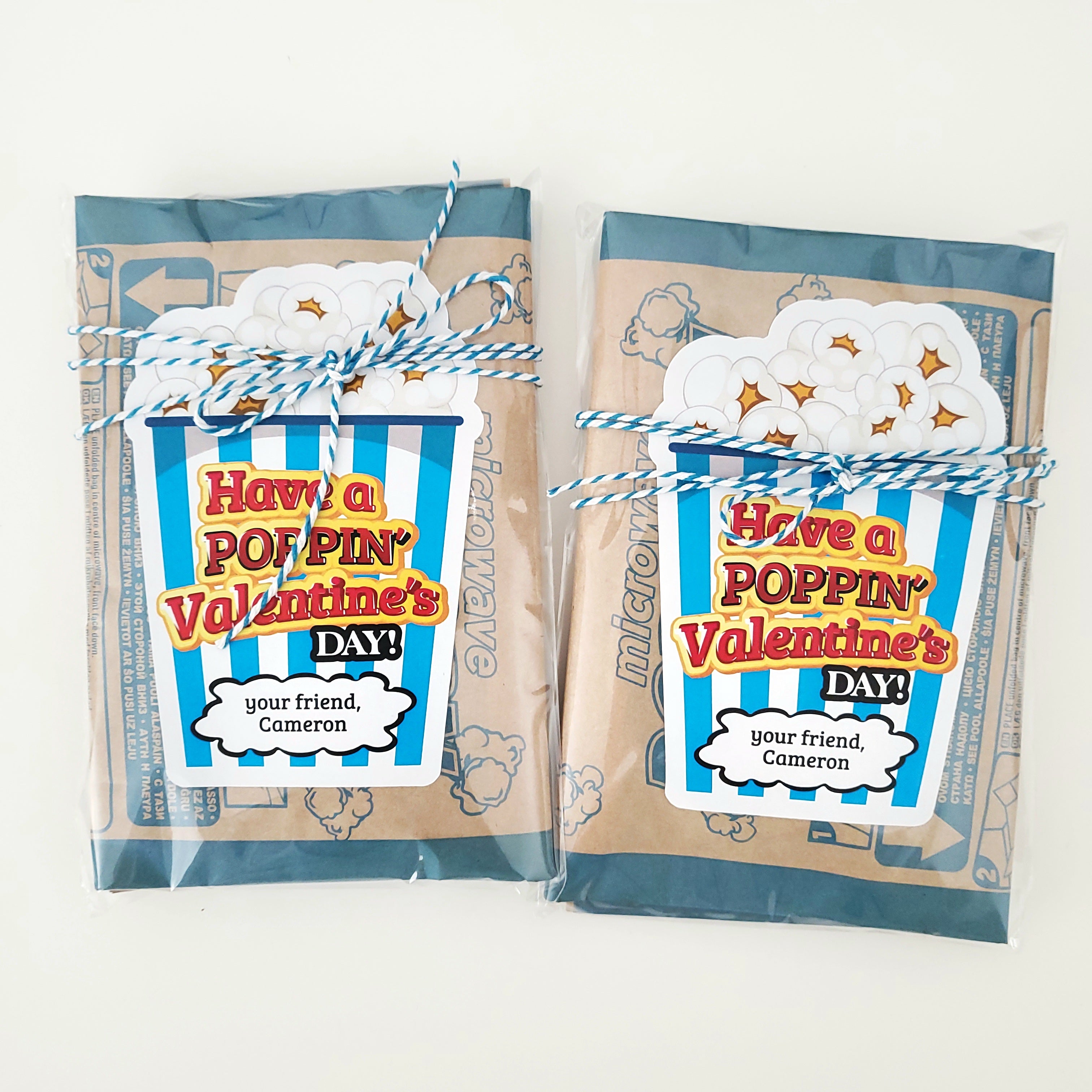 Have a Poppnin' Valentine's Day Popcorn Stickers - XOXOKristen