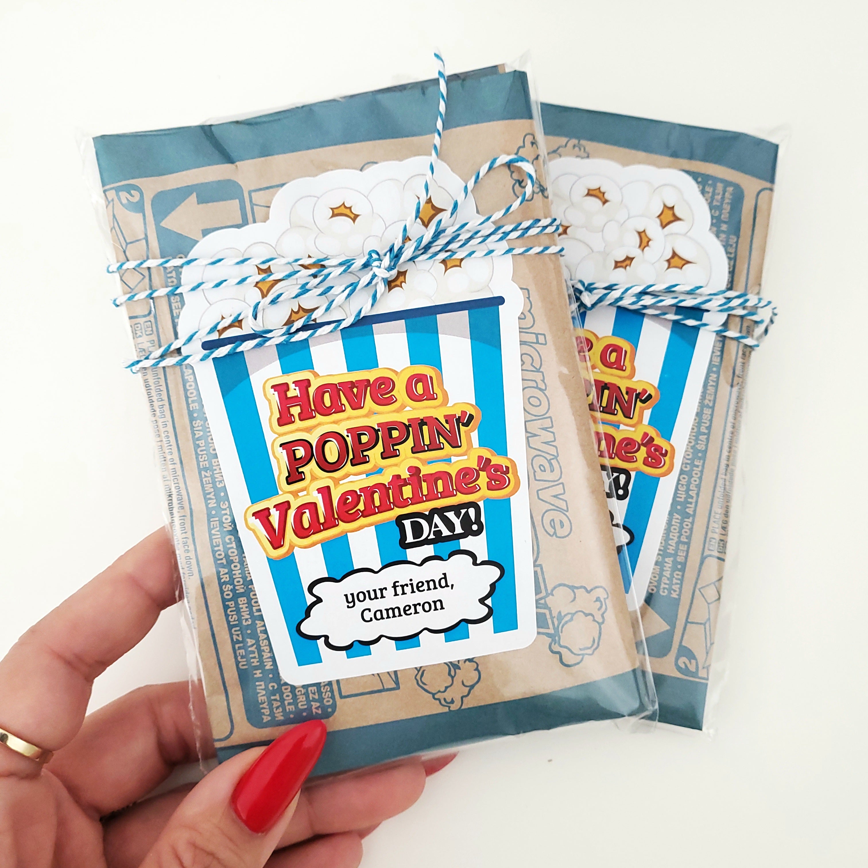 Have a Poppnin' Valentine's Day Popcorn Stickers - XOXOKristen