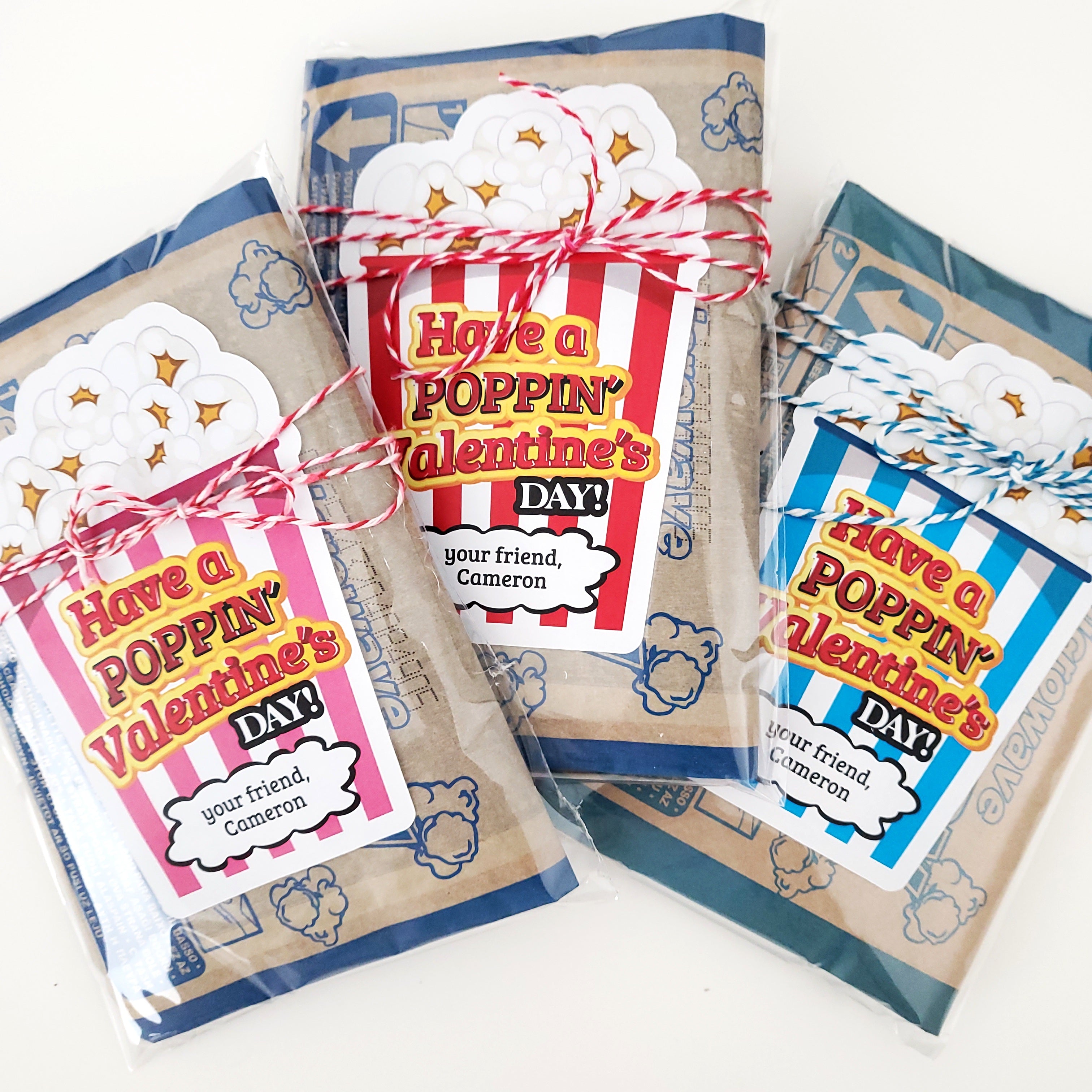 Have a Poppnin' Valentine's Day Popcorn Stickers - XOXOKristen