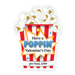 Custom Personalized Kids Valentine Popcorn Stickers - XOXOKristen
