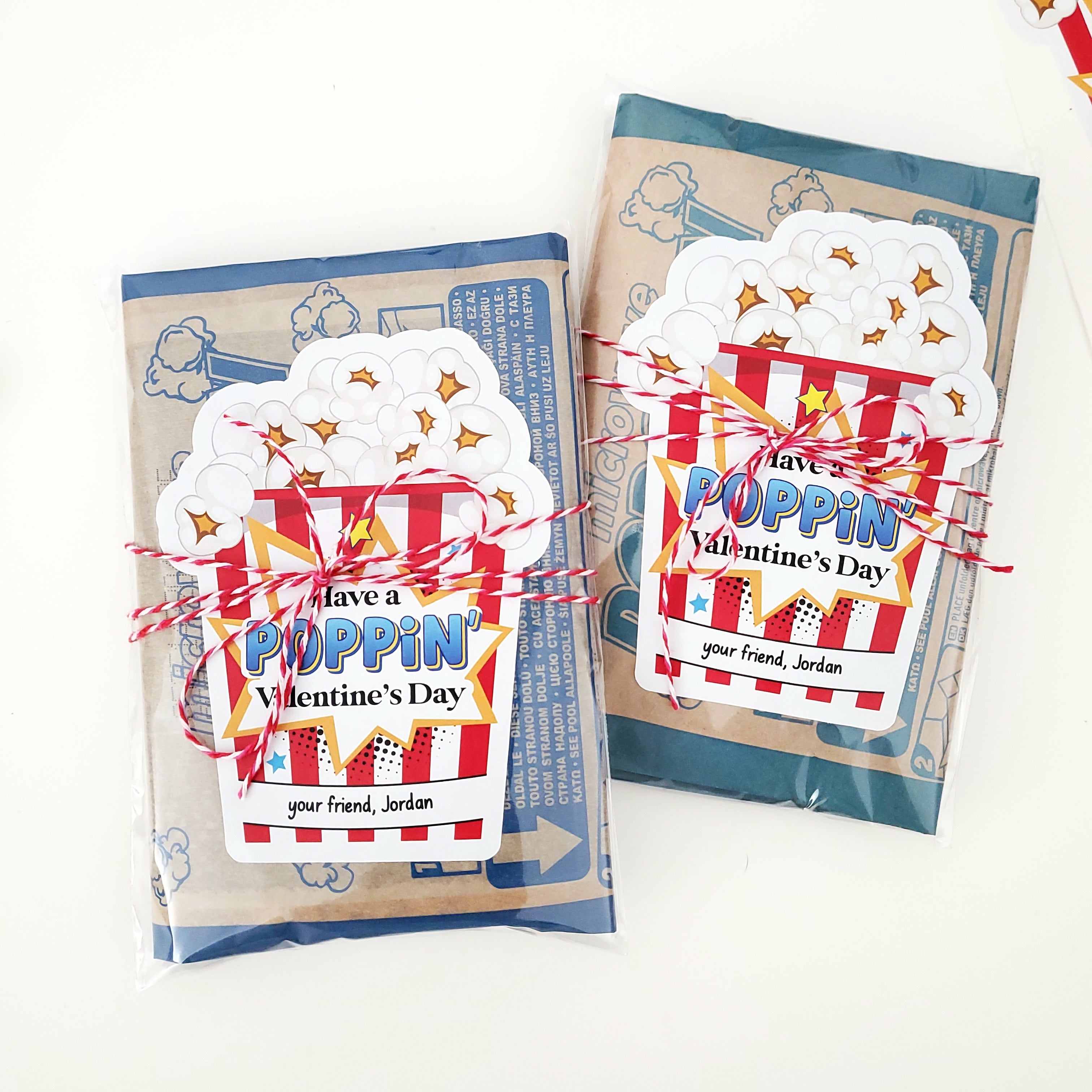 Custom Personalized Kids Valentine Popcorn Stickers - XOXOKristen