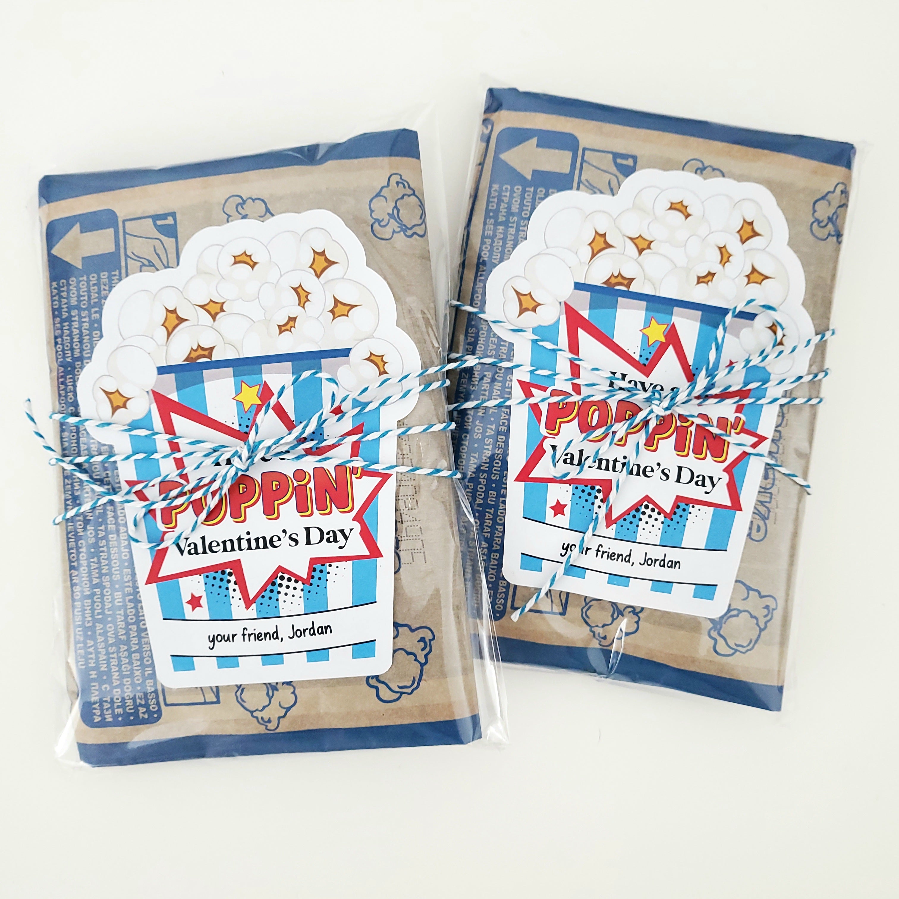 Custom Personalized Kids Valentine Popcorn Stickers - XOXOKristen