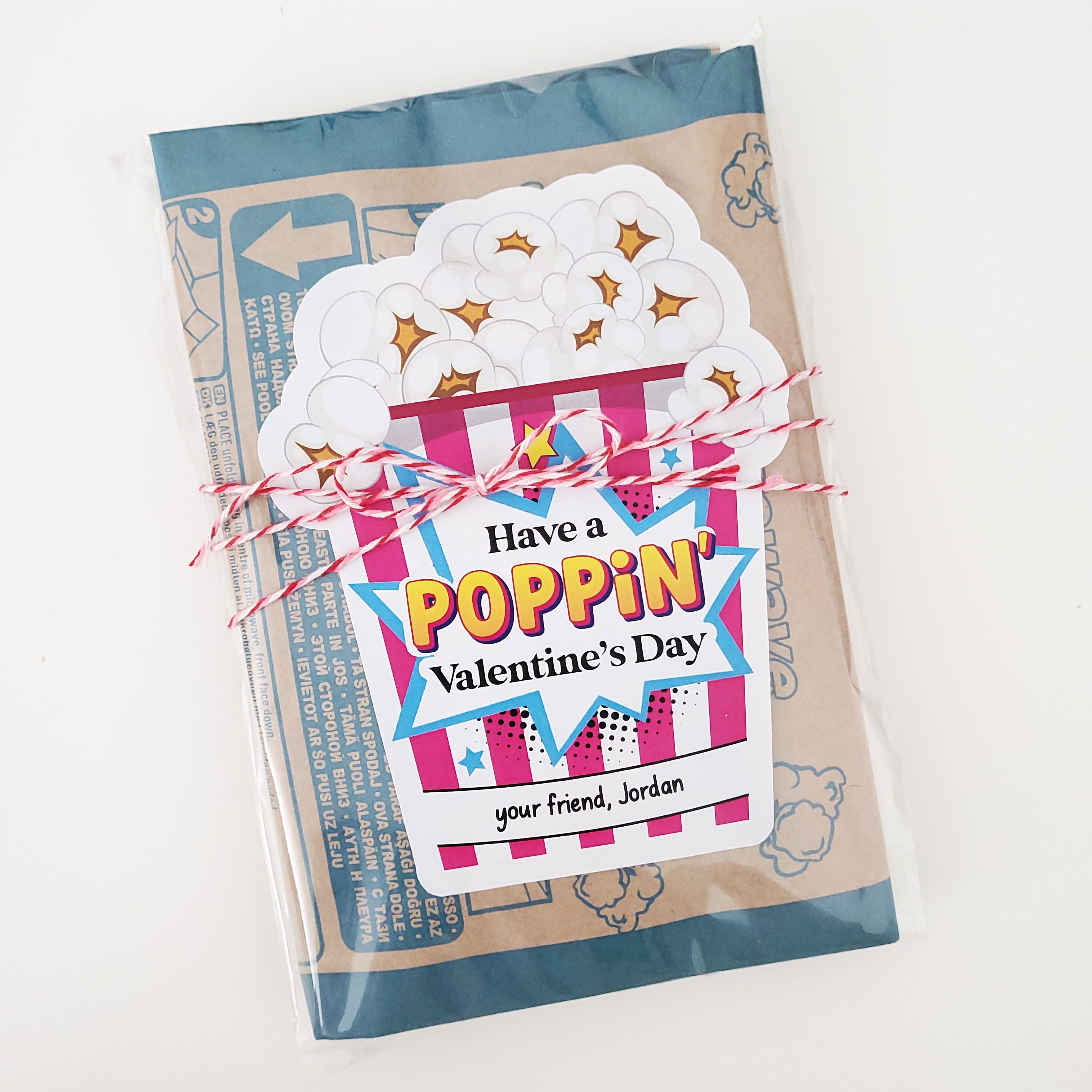 Custom Personalized Kids Valentine Popcorn Stickers - XOXOKristen