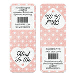 XOXOKristen custom “Mint to Be” pink and white heart favor labels, perfect for wedding favors, engagement parties, or bridal showers – XOXOKristen