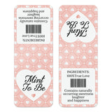 XOXOKristen custom “Mint to Be” pink and white heart favor labels, perfect for wedding favors, engagement parties, or bridal showers – XOXOKristen