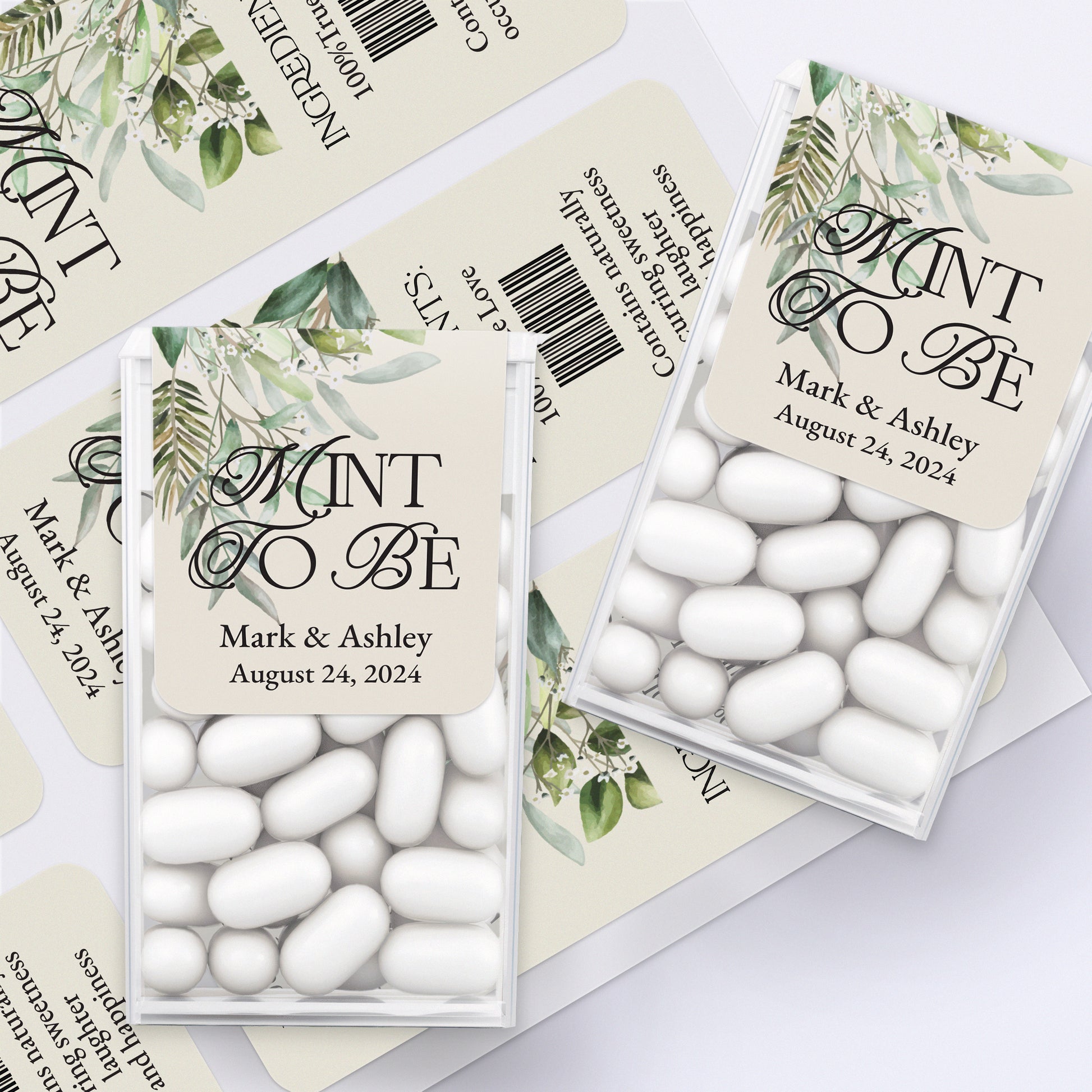 wedding favor sticker for tic tac boxes with mint to be green fairy tale design -  XOXOKristen