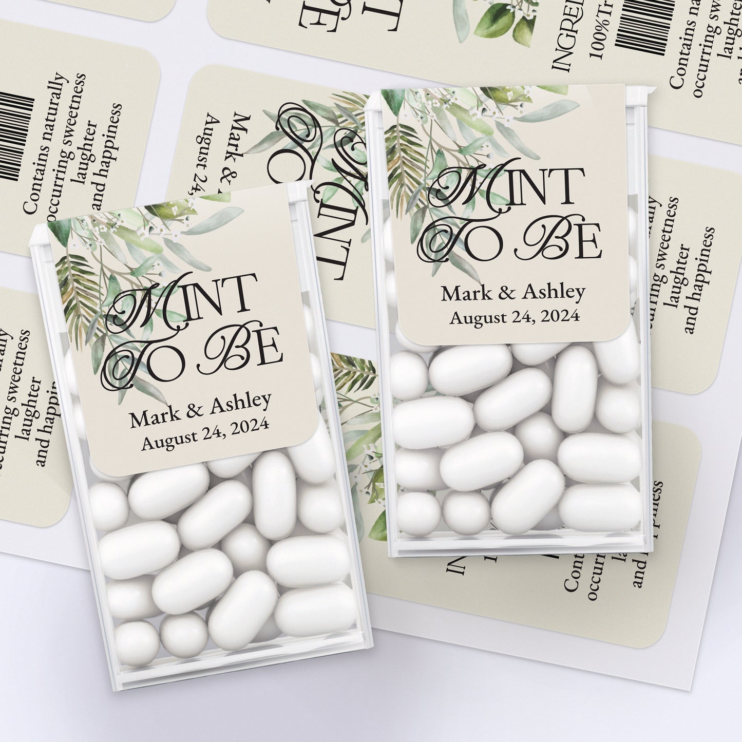 wedding favor sticker for tic tac boxes with mint to be green fairy tale design -  XOXOKristen