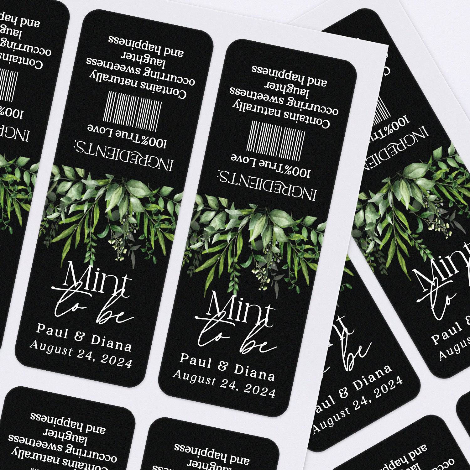Black & Greenery Tic Tac Labels - XOXOKristen