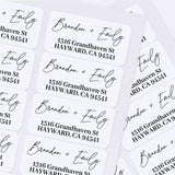 XOXOKristen sheet of multiple return address labels with minimal modern design, black lettering, and personalized details - XOXOKristen