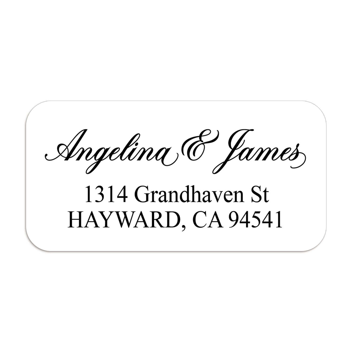 XOXOKristen bulk sheet of elegant calligraphy return address labels in black on white with rounded corners for envelopes – XOXOKristen