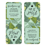 XOXOKristen custom green botanical “Mint to Be” favor stickers with foliage pattern, romantic typography, and pastel pink heart accent – XOXOKristen