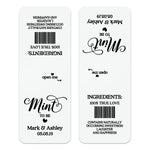 Minimalist black print personalized Mint To Be wedding favor label for Tic Tac mints, custom sticker design for elegant bridal party or reception gifts.