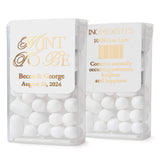 XOXOKristen single elegant wedding favor sticker with “Mint To Be” design in refined calligraphy, perfect for personalized Tic Tac wedding decorations.