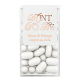 XOXOKristen single elegant wedding favor sticker with “Mint To Be” design in refined calligraphy, perfect for personalized Tic Tac wedding decorations.