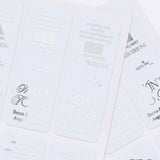 XOXOKristen wedding favor sticker sheet with “Mint To Be” labels in multiple foil finishes, ready for customizing Tic Tac boxes for weddings or engagement parties.