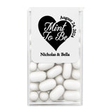Personalized “Mint to Be” wedding Tic Tac label in black print, elegant heart design, customized sticker for wedding favors, bridal shower, anniversary party, XOXOKristen