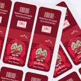 XOXOKristen printed sticker sheets featuring cute owl holding heart, “You’re Owlsome” Valentine message, red and pink tones – XOXOKristen