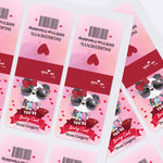 XOXOKristen printed sticker sheets with panda bear holding flowers, “You’re Beary Cool” text, and Valentine pink color scheme – XOXOKristen