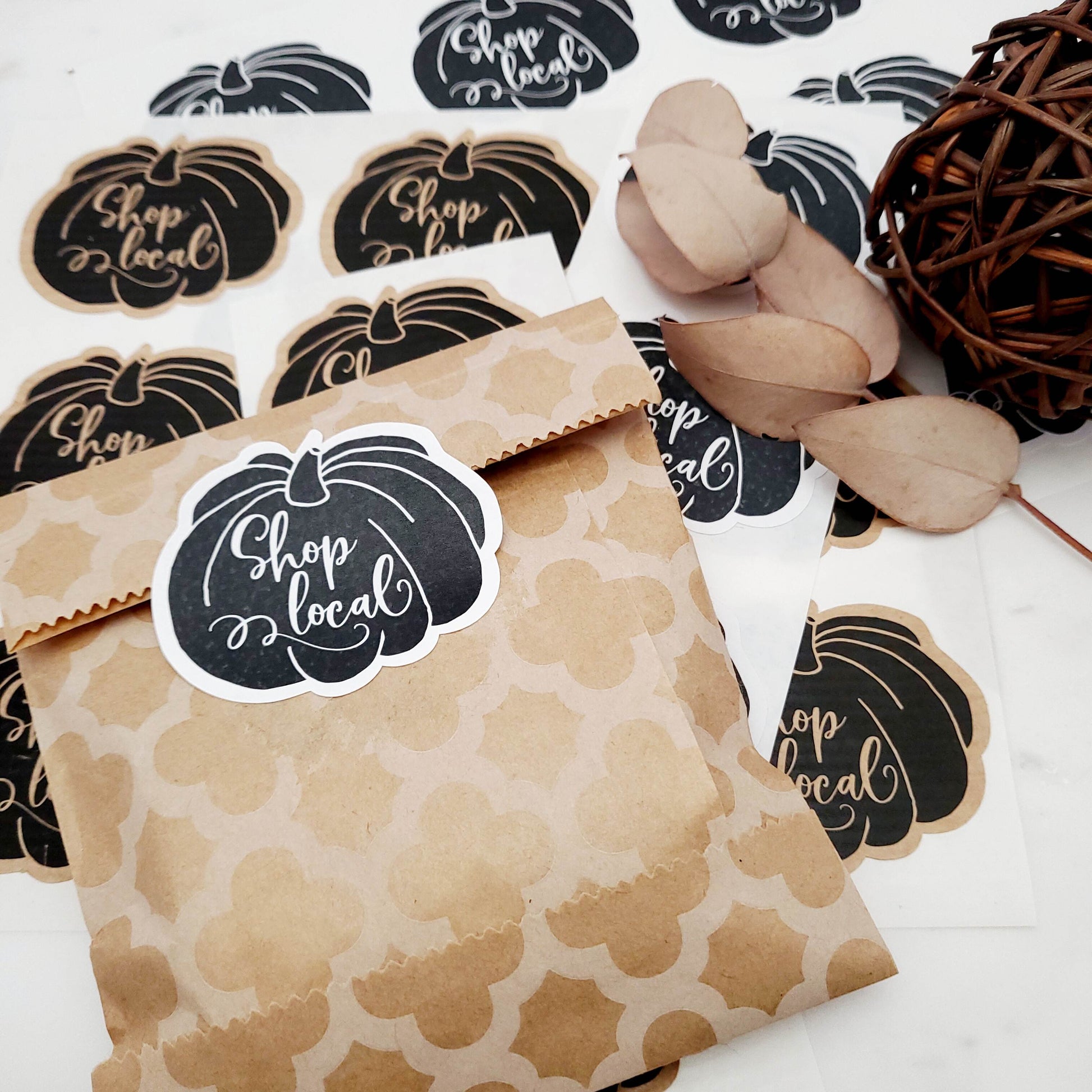 Kraft Labels for Small Business Packaging - Promote Local Commerce and Support Small Businesses with Versatile Rustic Labels