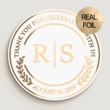 Laurel wreath favor sticker
