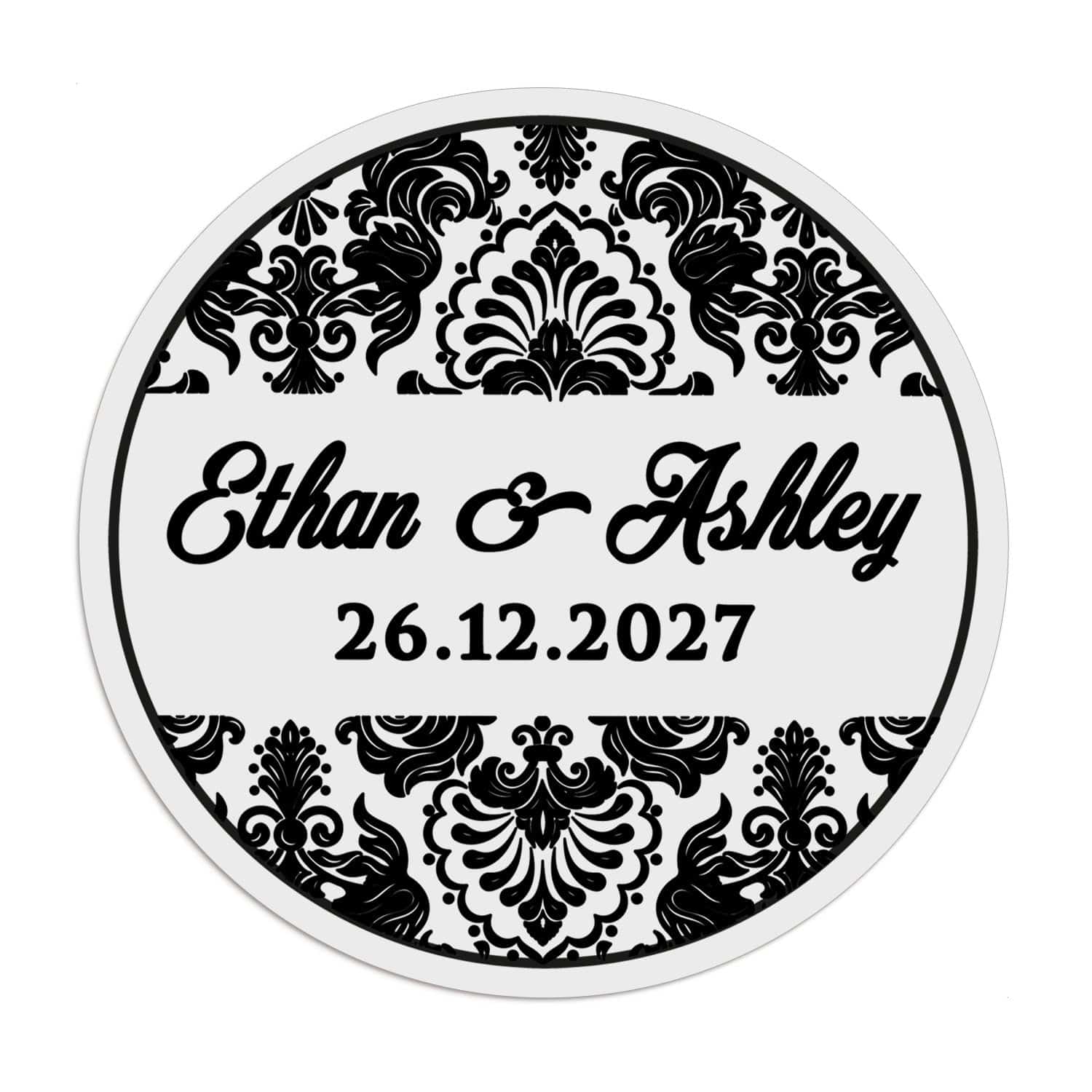 Damask Ornaments Wedding Sticker - XOXOKristen
