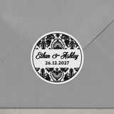 Damask Ornaments Wedding Sticker - XOXOKristen