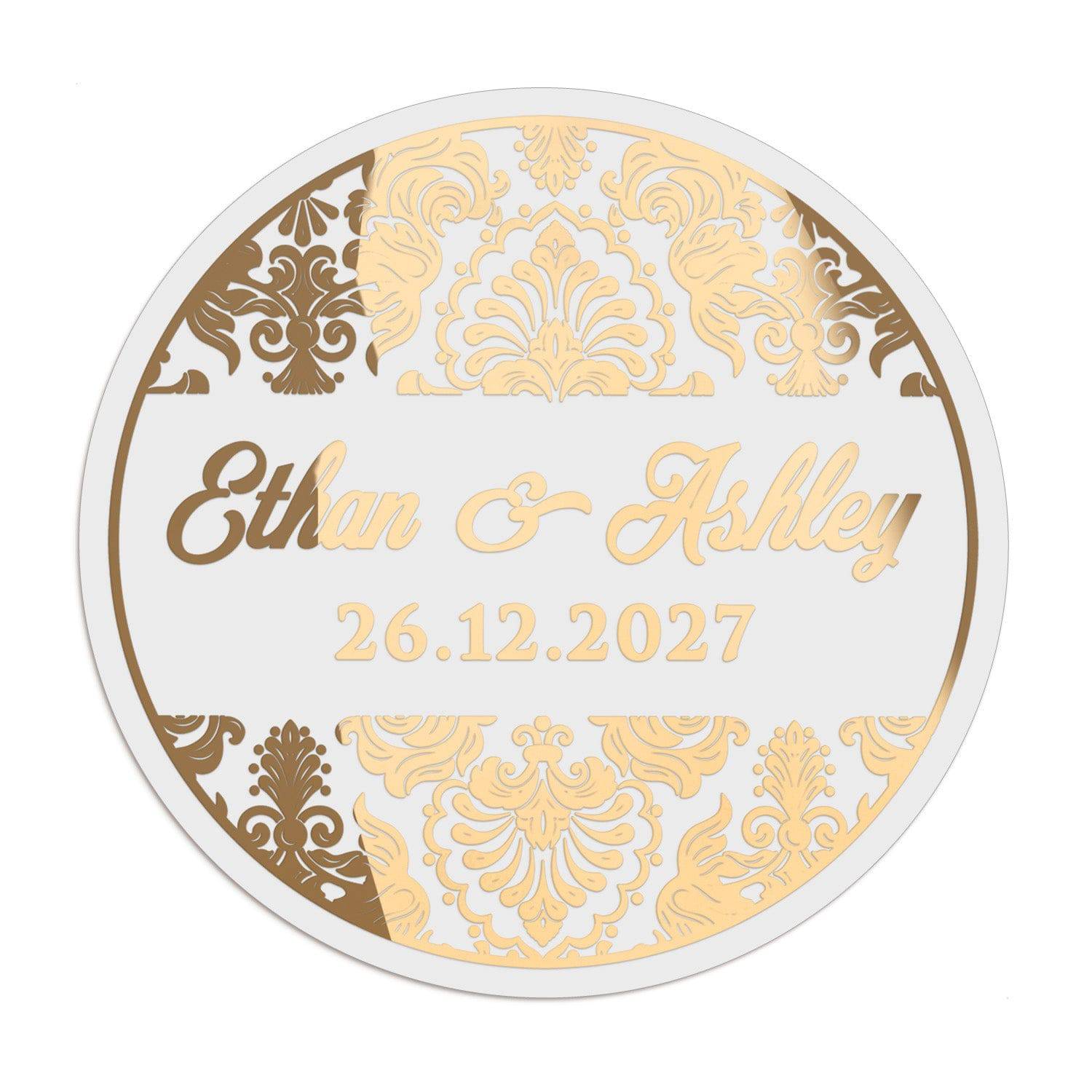 Damask Ornaments Wedding Sticker - XOXOKristen
