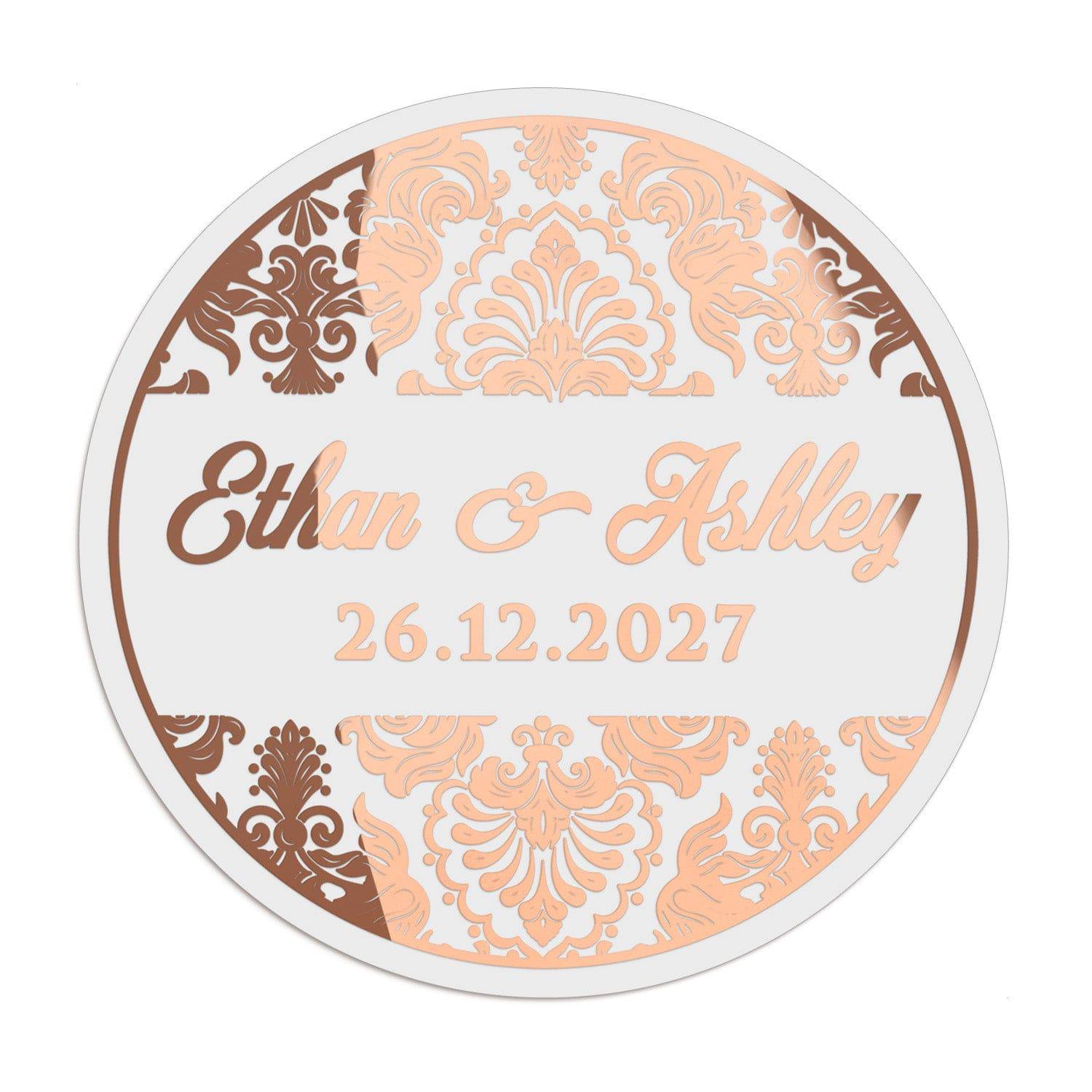 Damask Ornaments Wedding Sticker - XOXOKristen