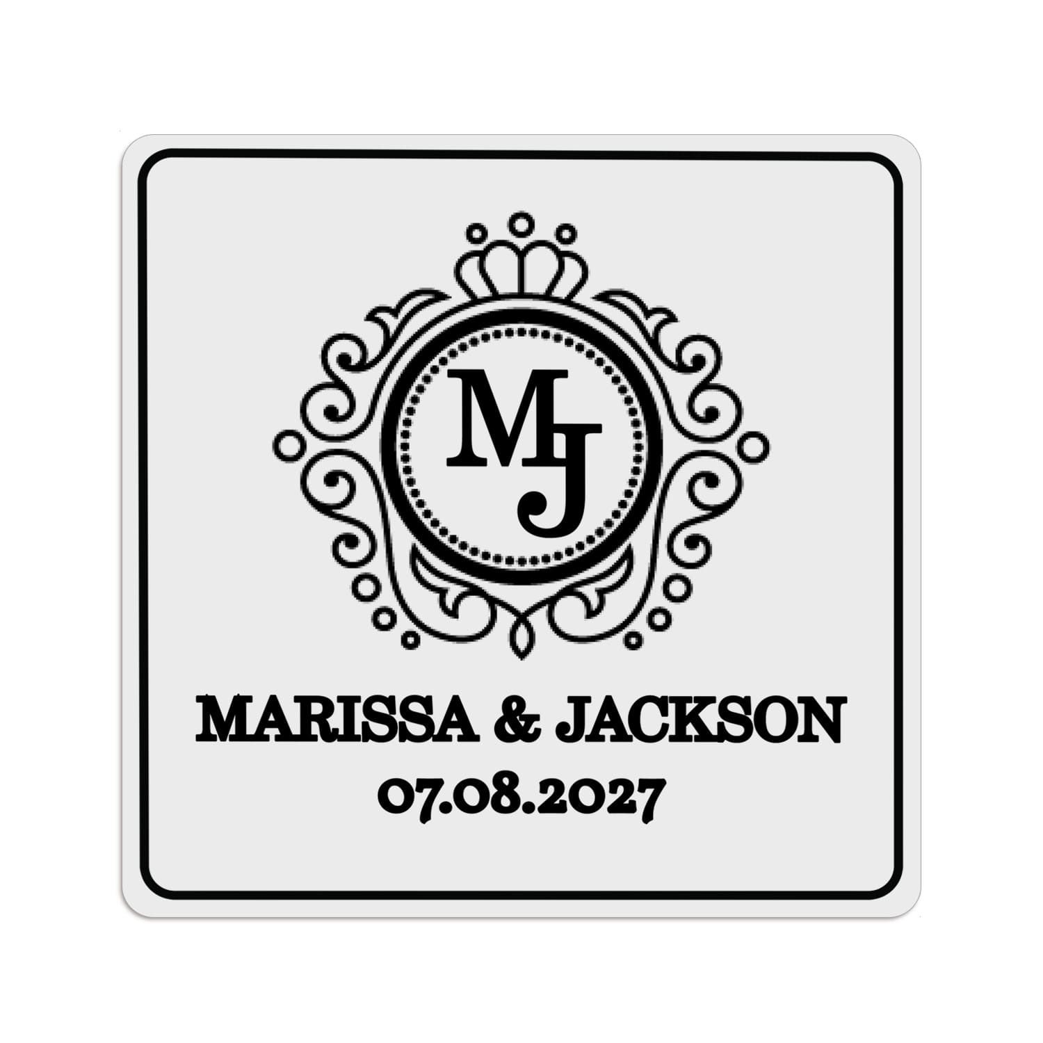 Romantic Frame Clear Wedding Sticker