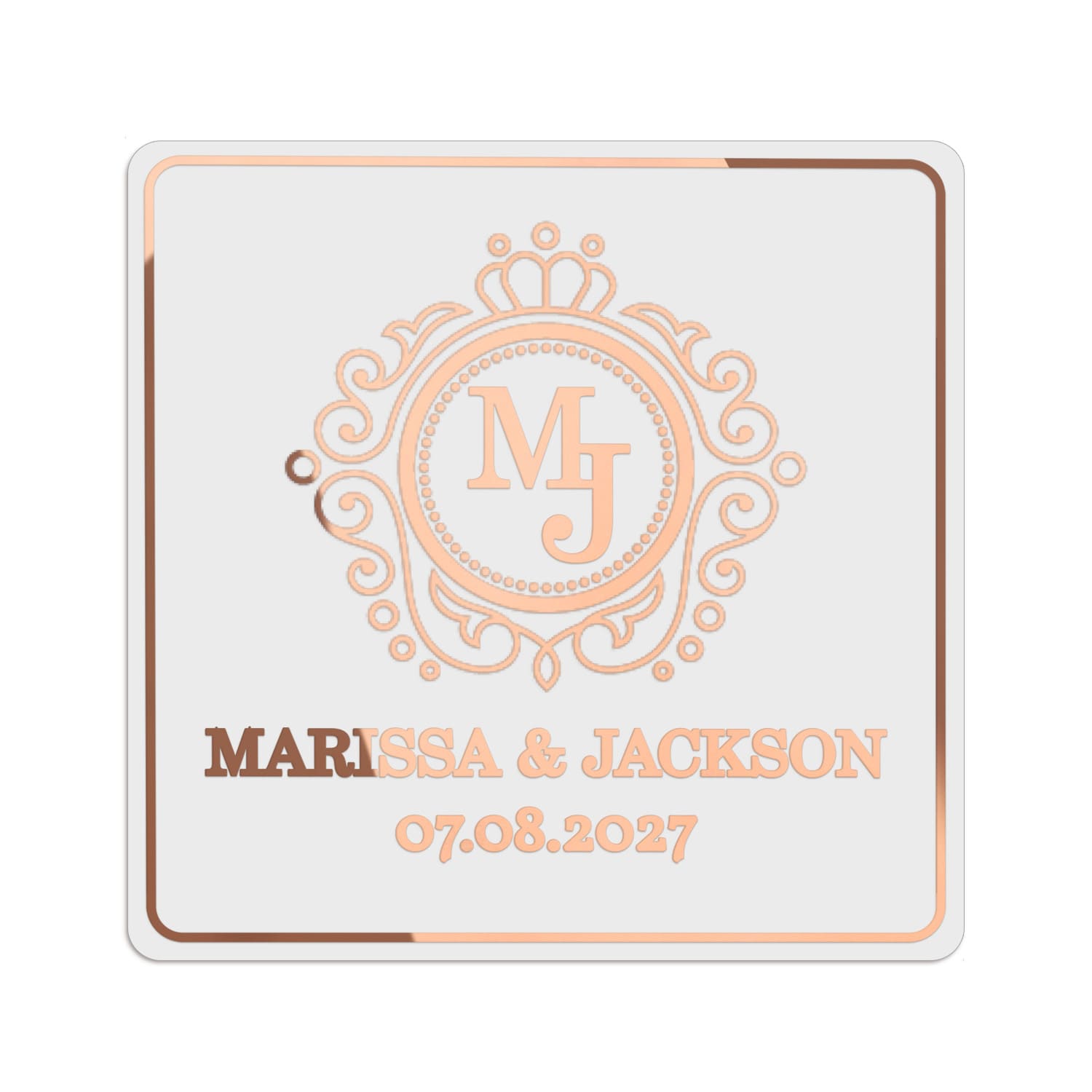 Romantic Frame Clear Wedding Sticker