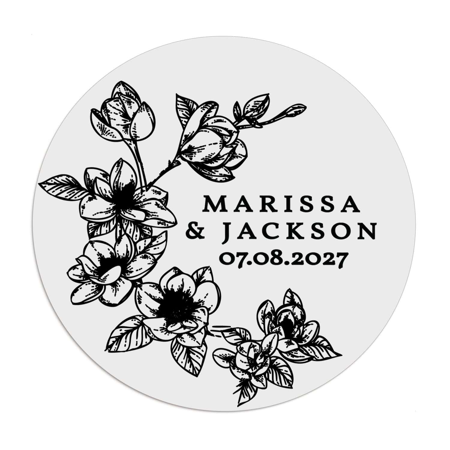 Magnolia Floral Wedding Sticker - XOXOKristen