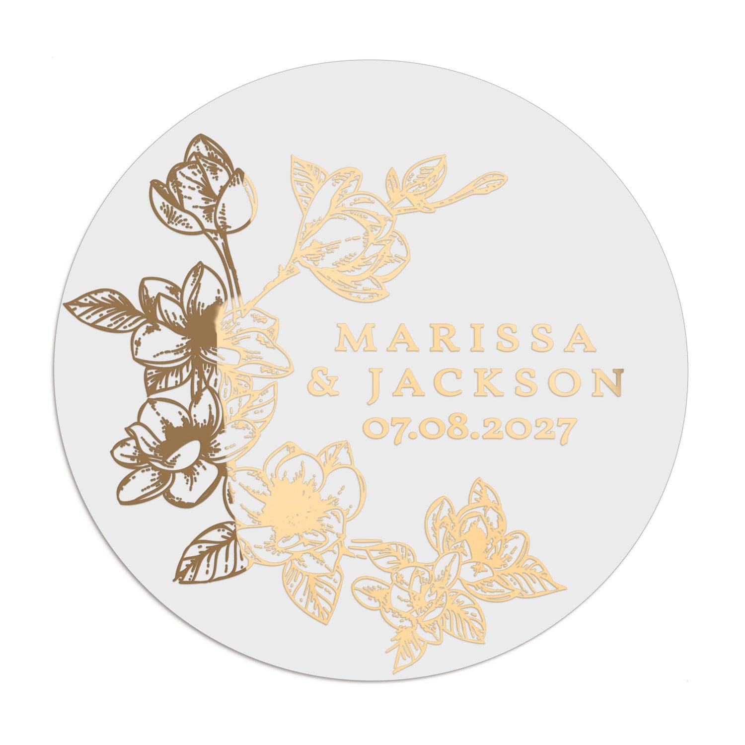 Magnolia Floral Wedding Sticker - XOXOKristen