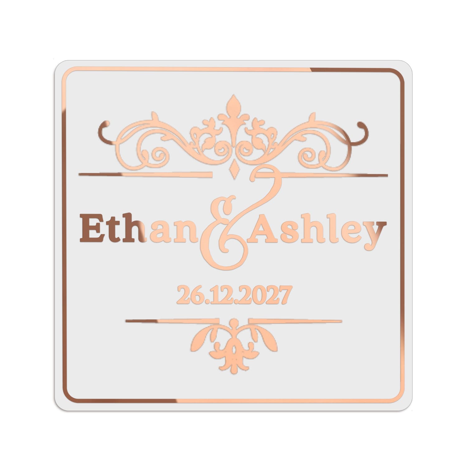 Royal Ornament Clear Wedding Sticker