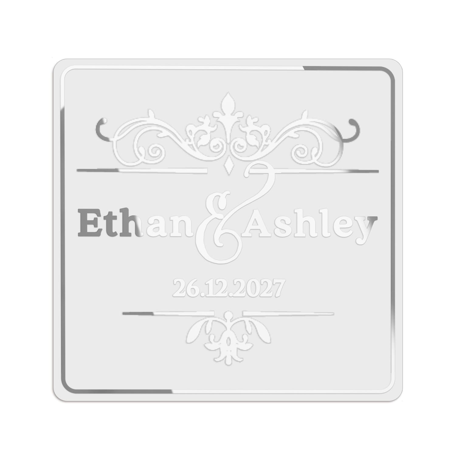 Royal Ornament Clear Wedding Sticker