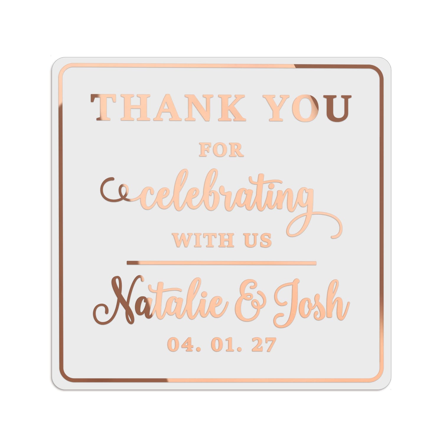 Thank You For Celebrating With Us Wedding Sticker