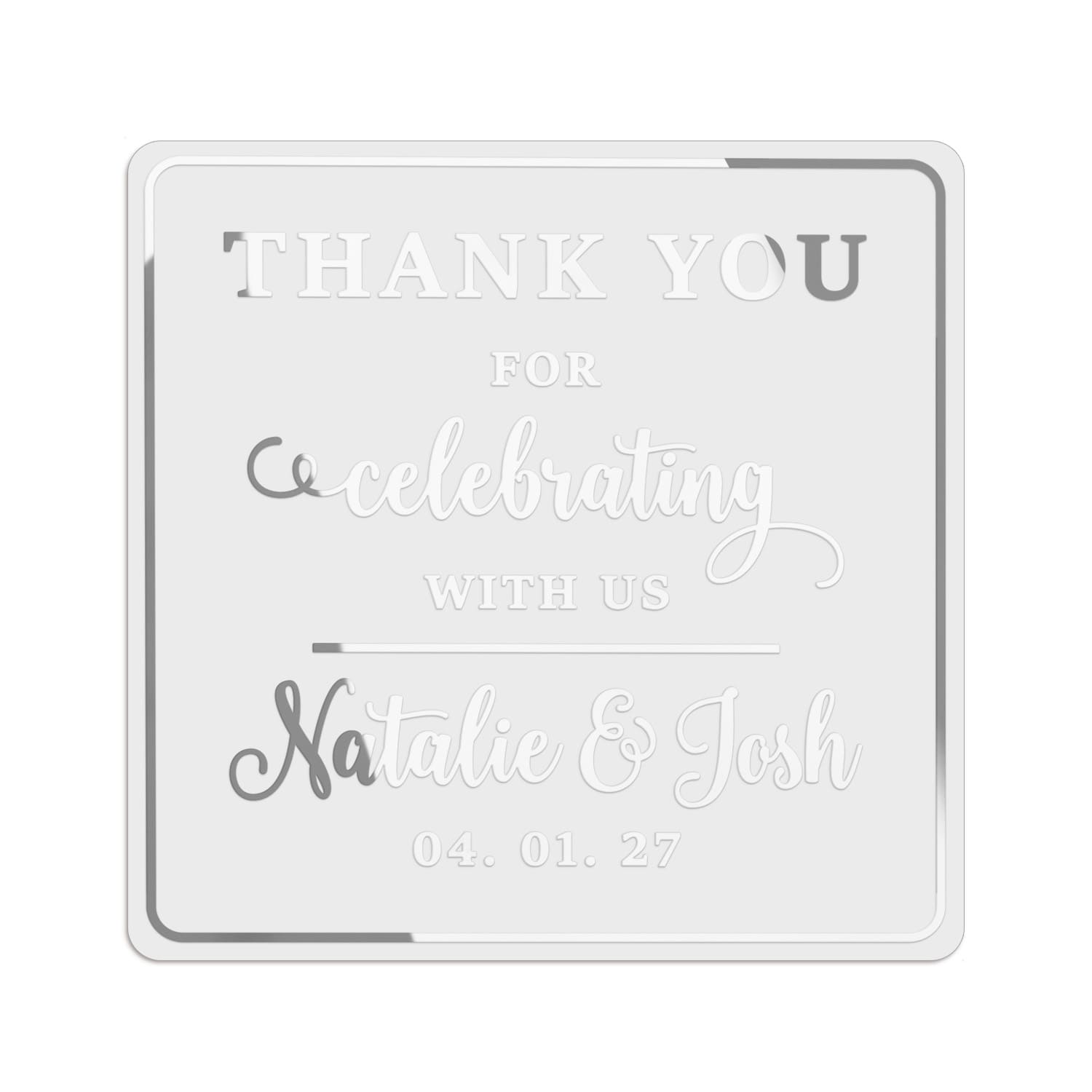 Thank You For Celebrating With Us Wedding Sticker