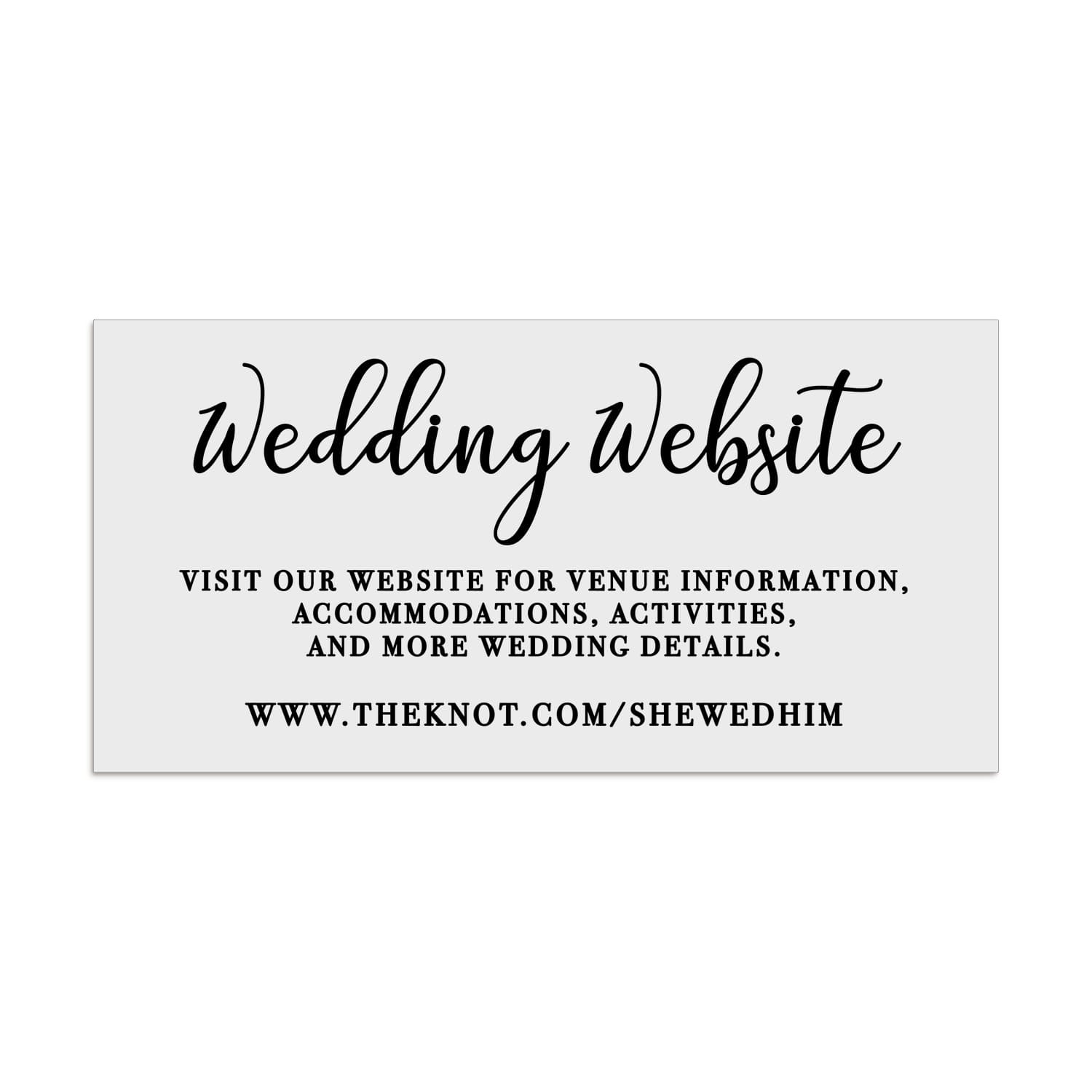 XOXOKristen black print wedding website sticker, personalized wedding website info label for invitations and stationery - XOXOKristen