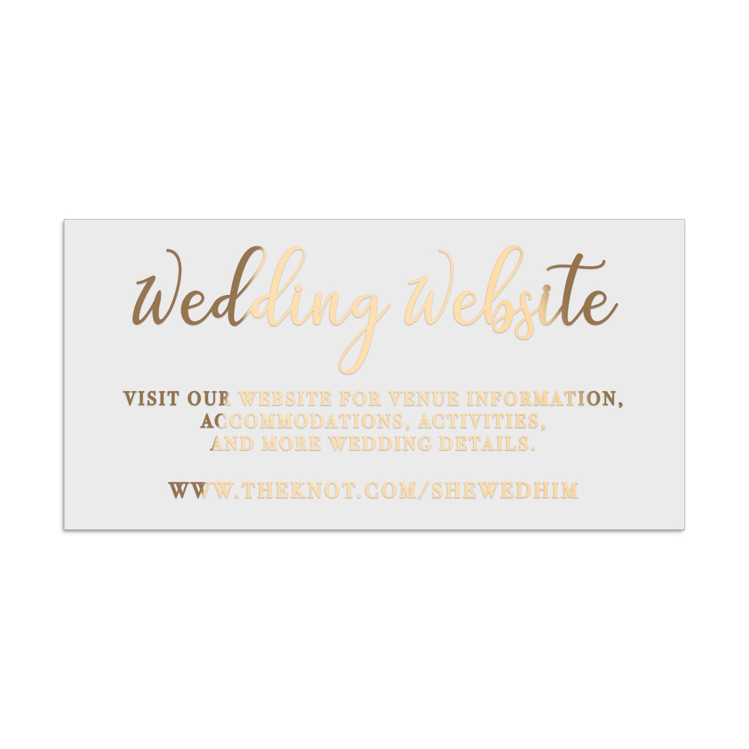 XOXOKristen gold foil wedding website sticker, elegant custom website info label for stationery and envelopes - XOXOKristen