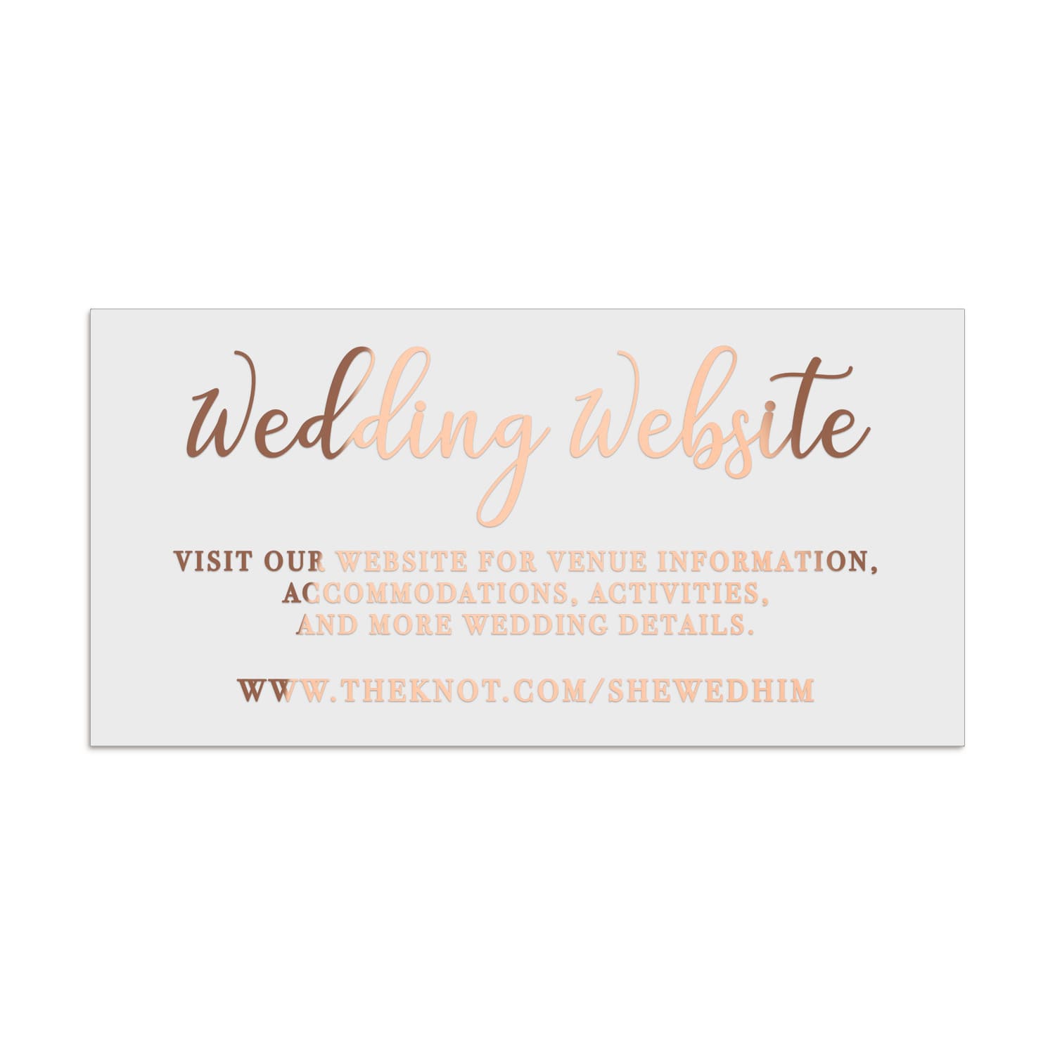 XOXOKristen rose gold foil wedding website sticker, personalized wedding website label for invitation inserts and cards - XOXOKristen