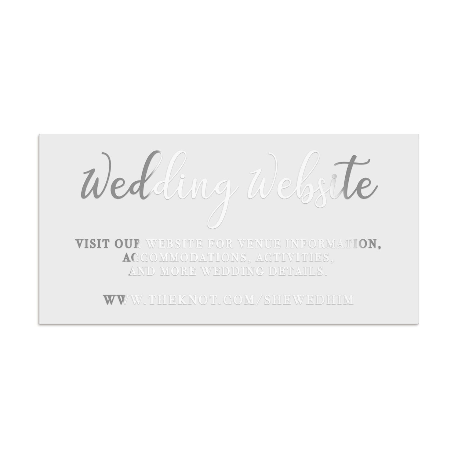 XOXOKristen silver foil wedding website sticker, luxury personalized website info label for cards and invitations - XOXOKristen