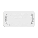 XOXOKristen return address label with laurel motifs and classic serif names, printed in modern rose gold foil on premium PVC vinyl - XOXOKristen