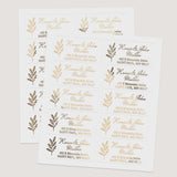 XOXOKristen return address label sticker sheets featuring designs in gold, silver, rose gold, and black prints with foliage accents - XOXOKristen